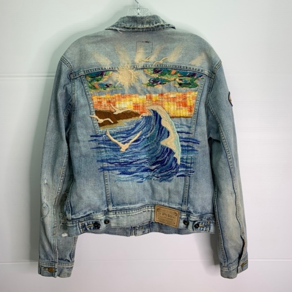 ralph lauren embroidered denim jacket